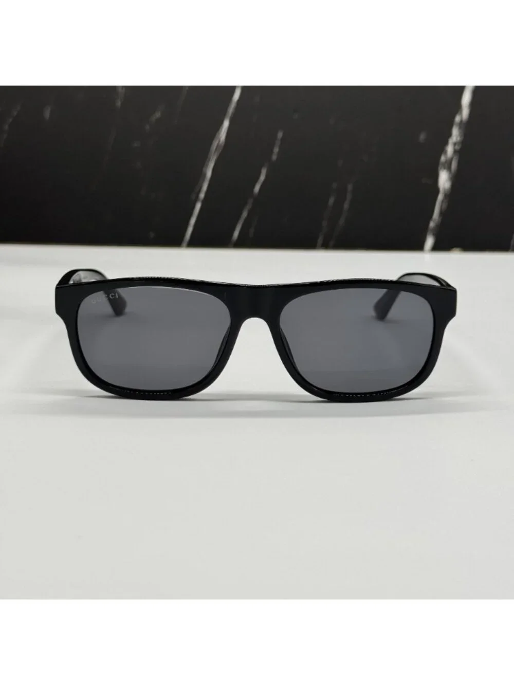 New Gucci GG0770SA 001 Black Gray Square Men Sunglasses
